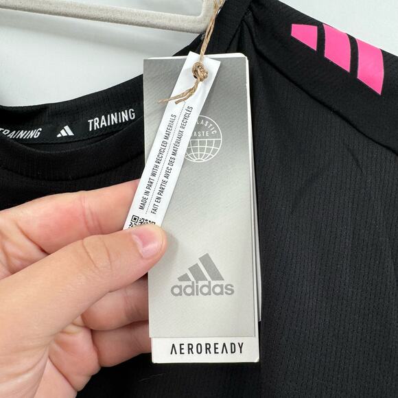 NWT Adidas Mens black and pink training tank top - Picture 7 of 7